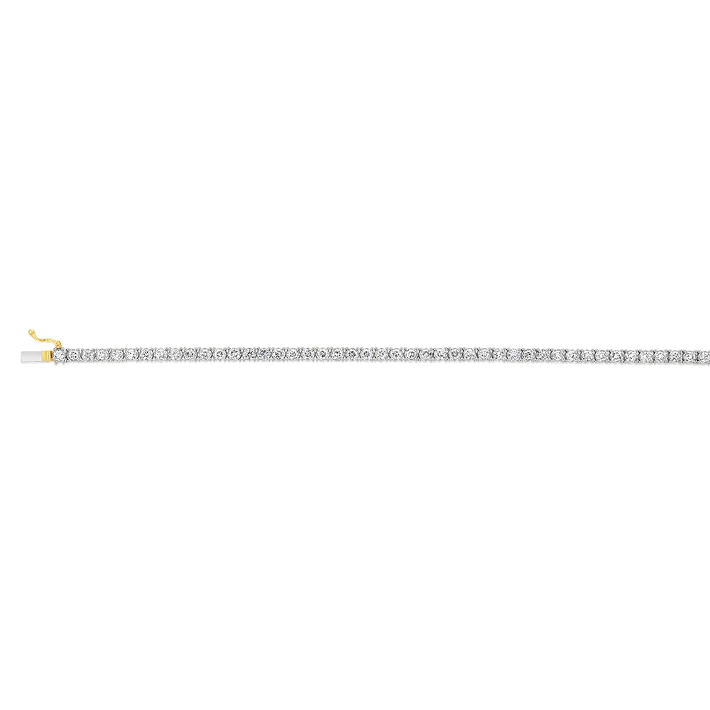 9ct Yellow Gold 3 Carats Lab Grown Diamond 18cm Tennis Bracelet with 54 Diamonds - Image 2