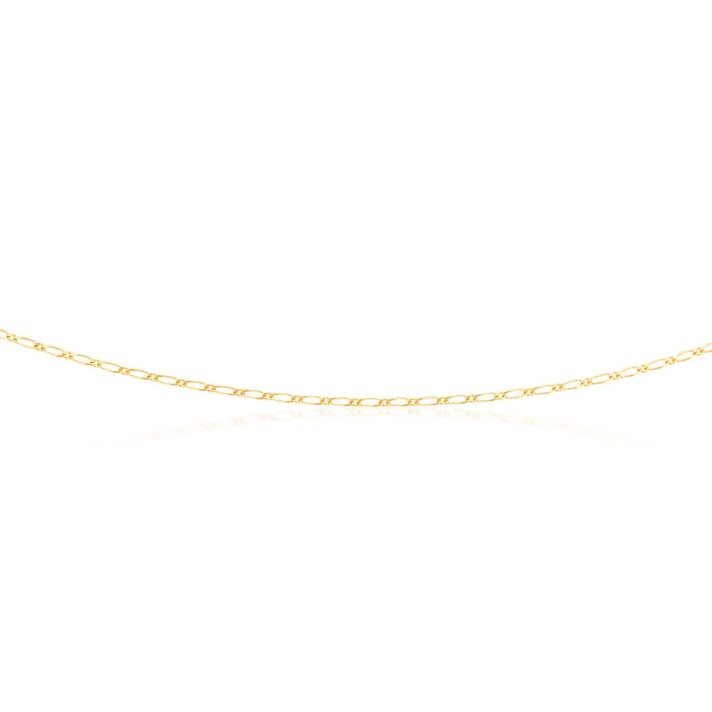 9ct Yellow Gold 40 Gauge 1:1 Figaro 46cm Chain - Image 2