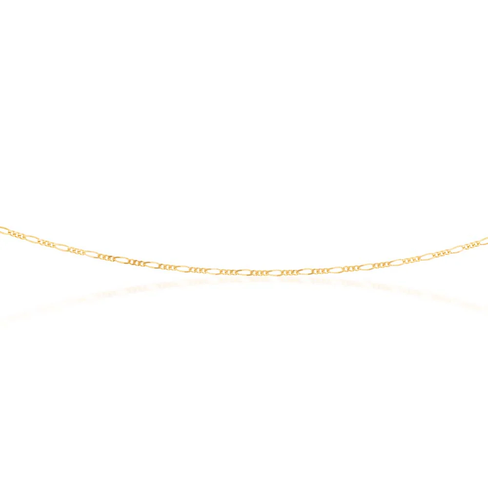 9ct Yellow Gold 40 Gauge 1:3 Figaro 46cm Chain - Image 2
