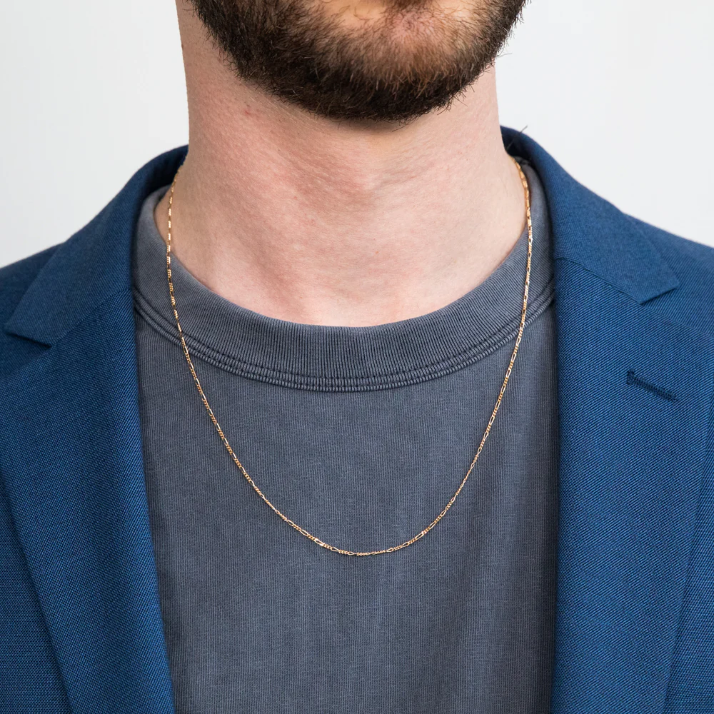 9ct Yellow Gold 40 Gauge 1:3 Figaro 56cm Chain - Image 3