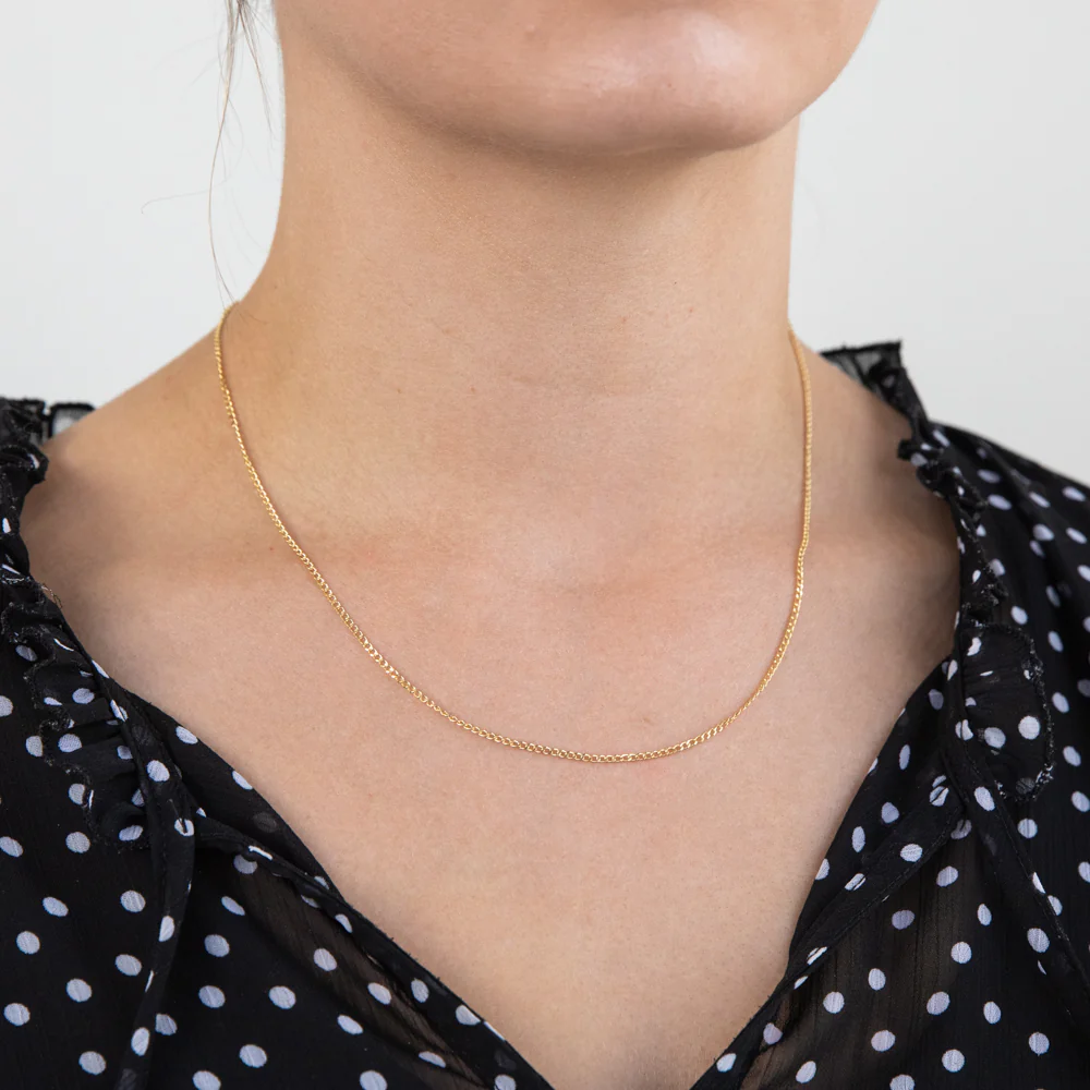 9ct Yellow Gold 40Gauge 45cm Curb Chain - Image 2