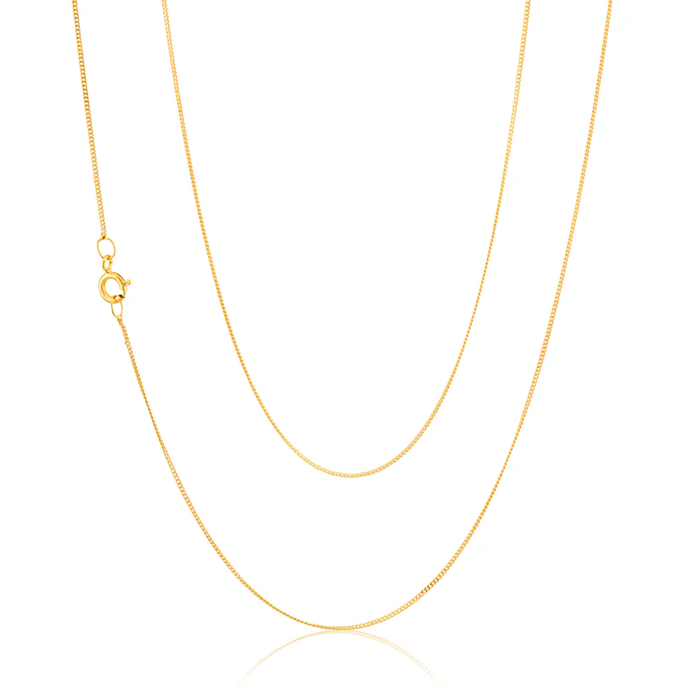 9ct Yellow Gold 45cm Curb Chain 9Y - Image 2