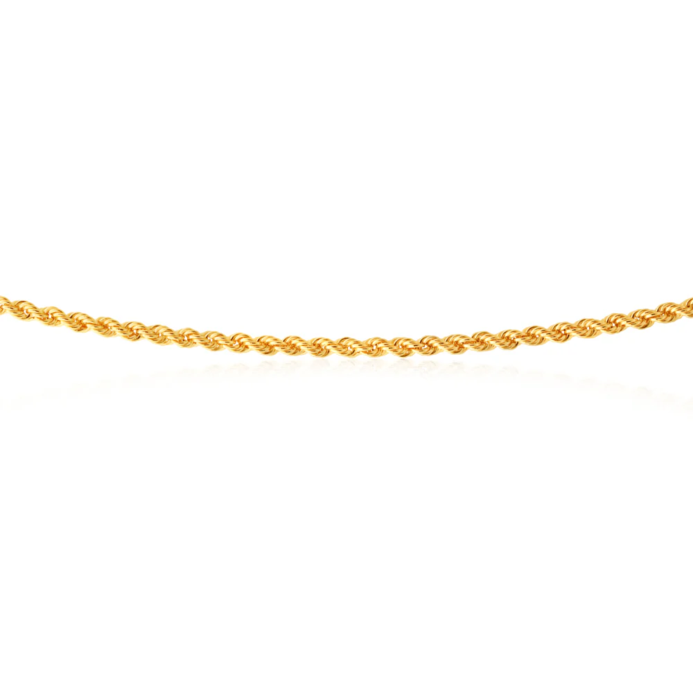 9ct Yellow Gold 45cm Rope Chain - Image 2