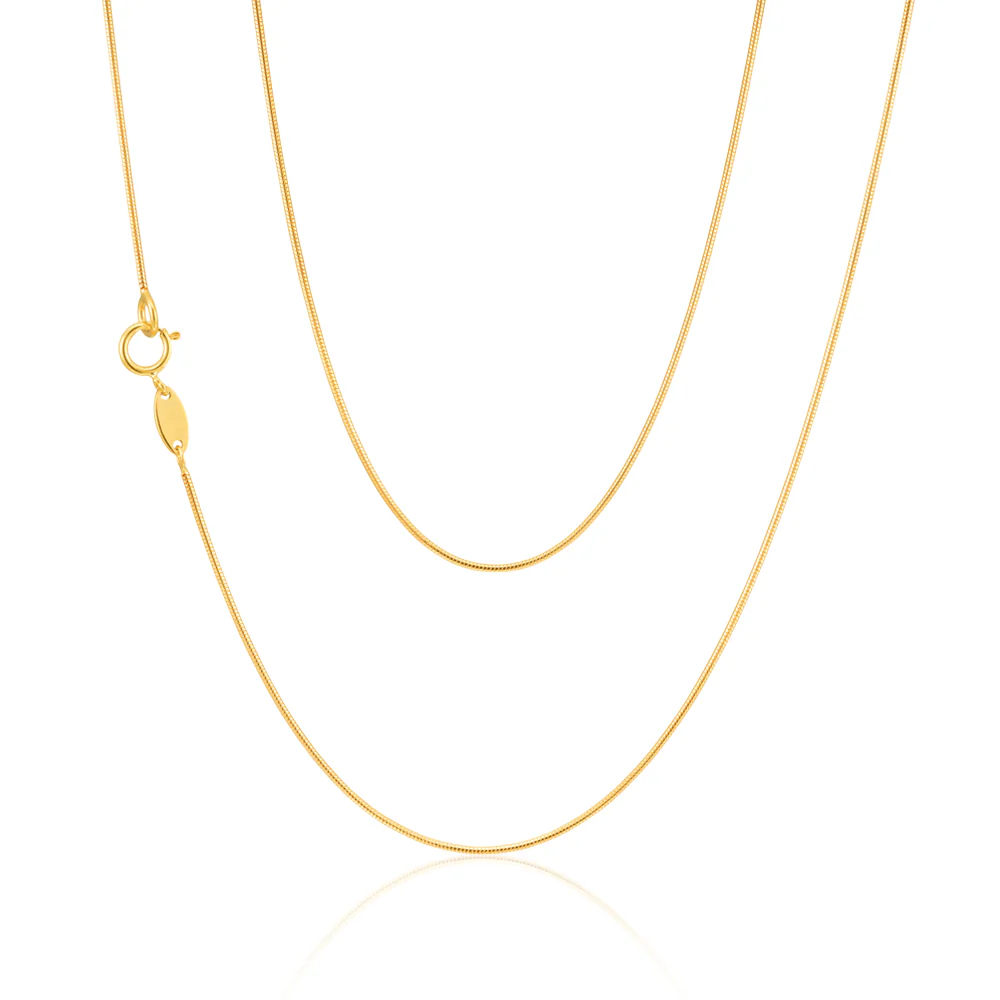9ct Yellow Gold 45cm Snake Chain - Image 2