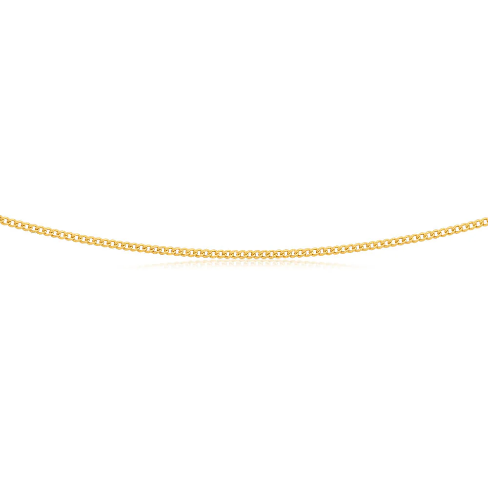 9ct Yellow Gold 50 Gauge Curb Chain 50cm - Image 2