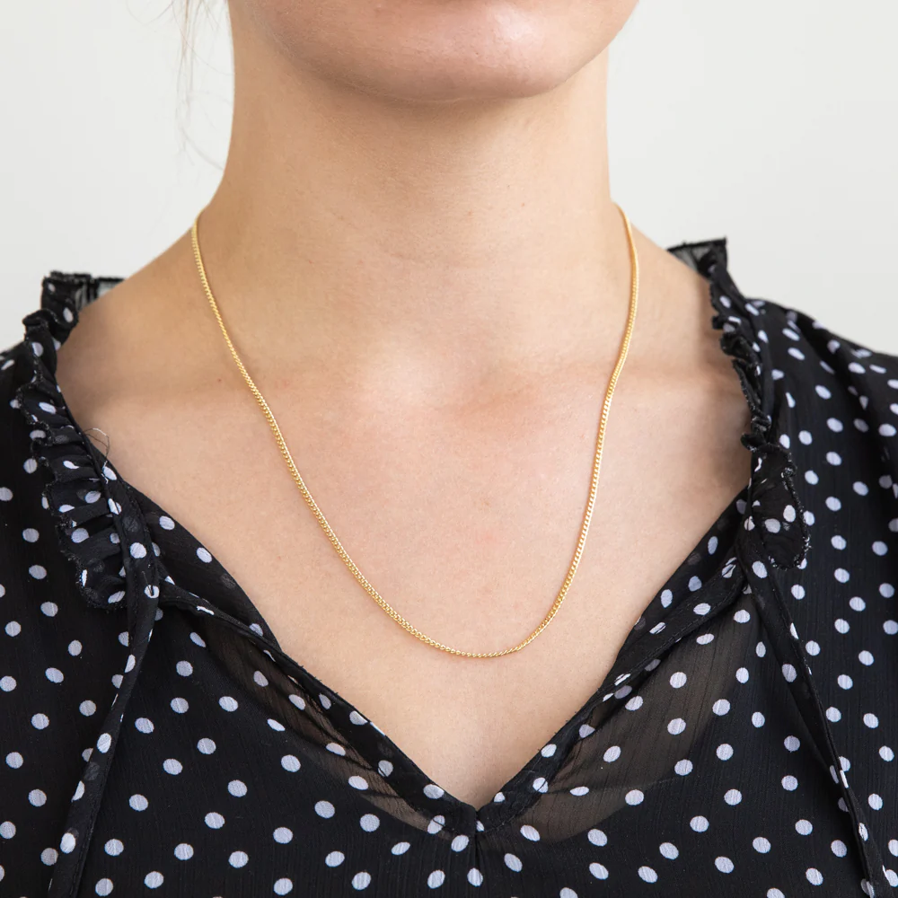 9ct Yellow Gold 50 Gauge Curb Chain 50cm - Image 4