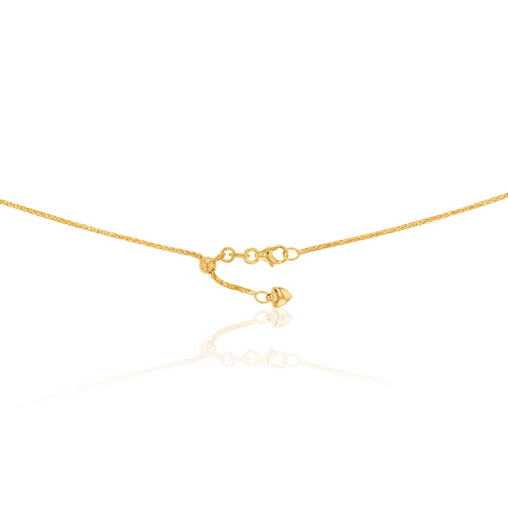 9ct Yellow Gold 50cm Wheat Chain 30 Gauge with Extender - Image 3