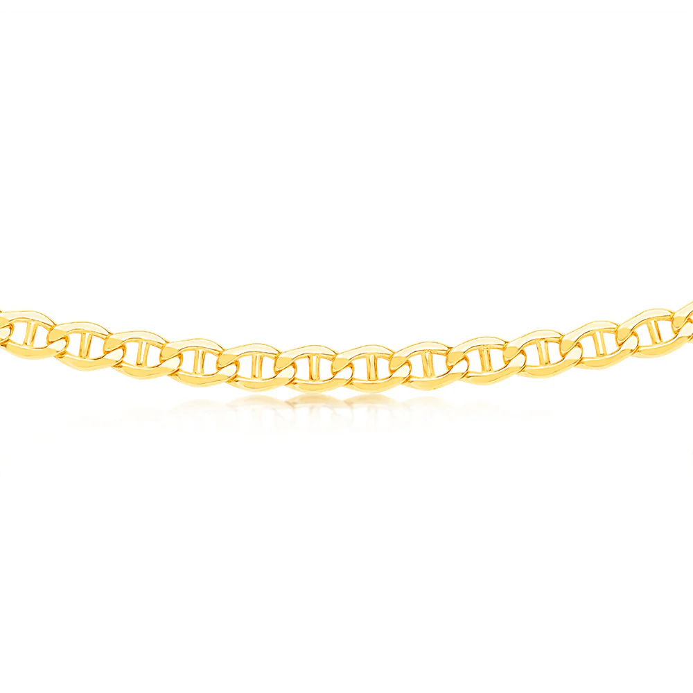 9ct Yellow Gold 55cm Silver Filled Anchor Chain - Image 2