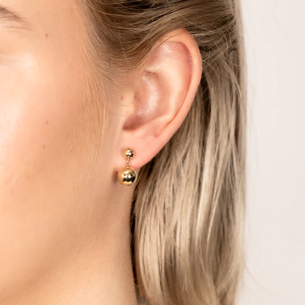 9ct Yellow Gold 5mm And 8mm Ball Drop Earrings - Image 2