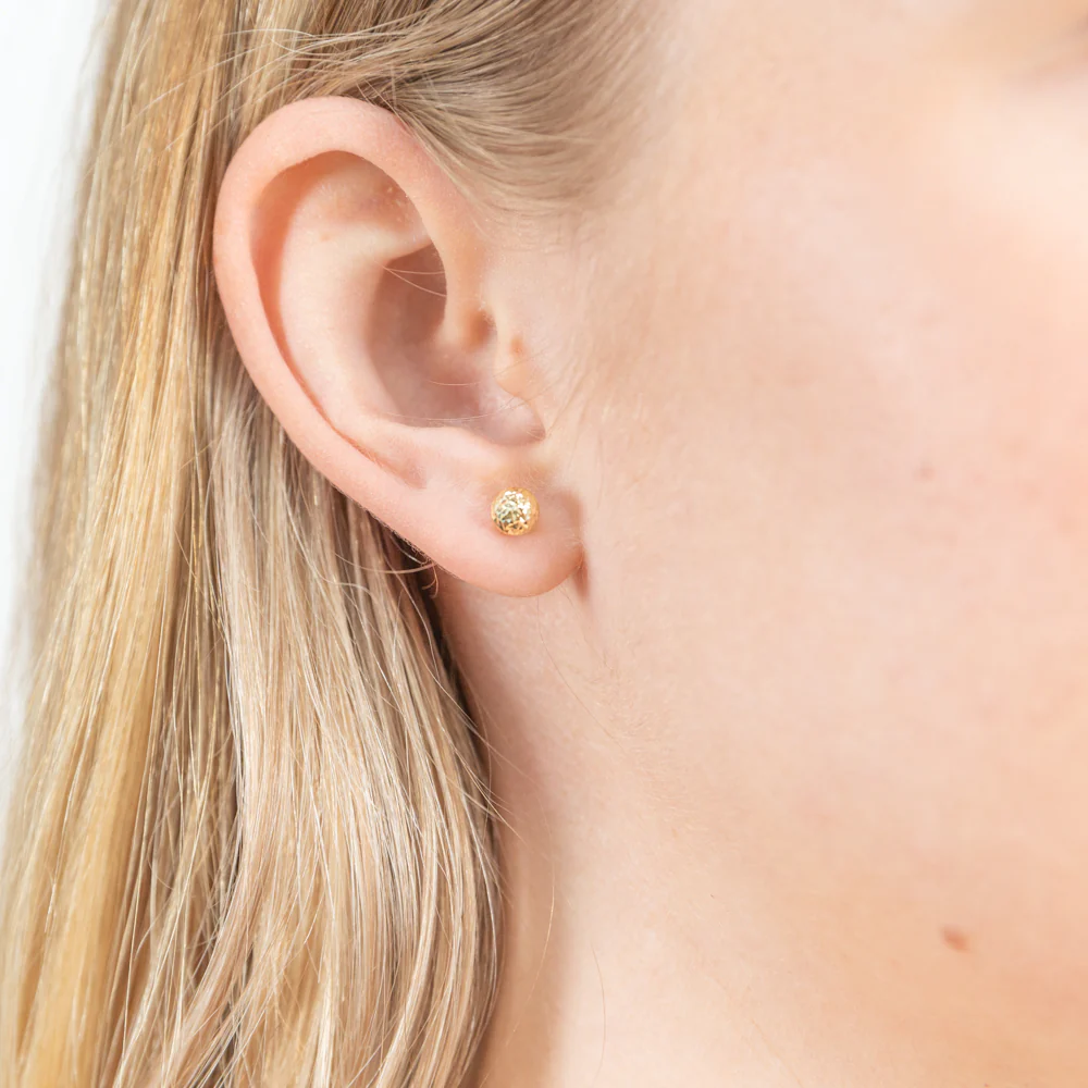 9ct Yellow Gold 5mm Euroball Dicut studs Earrings - Image 2