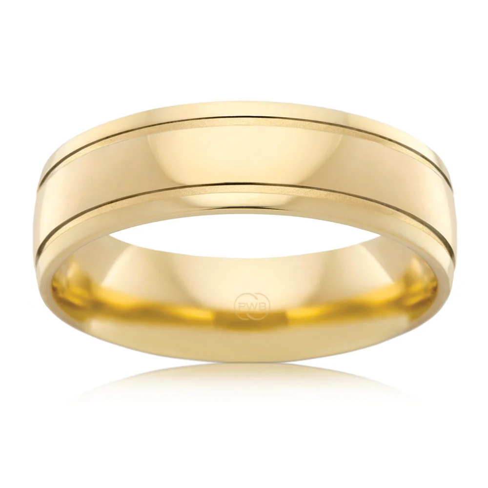 9ct Yellow Gold 6mm Half Round Ring Size U - Image 2