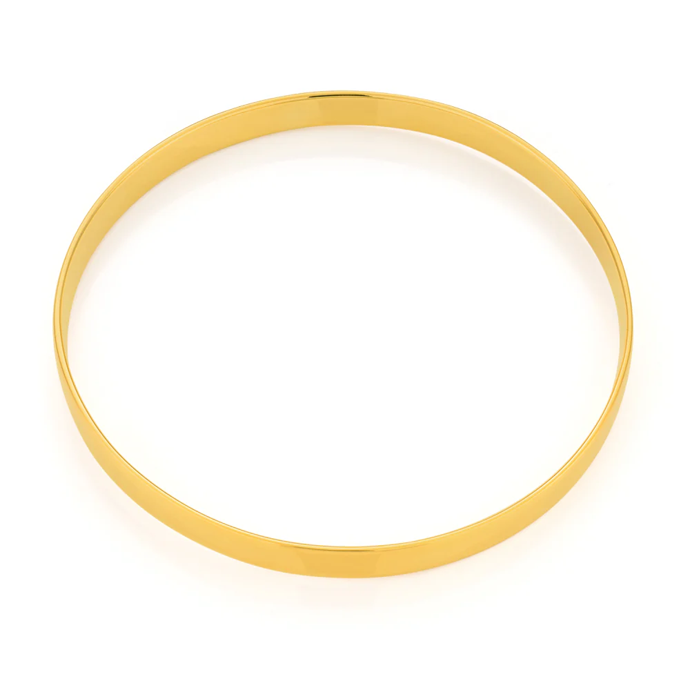 9ct Yellow Gold 6mm wide Solid Bangle - Image 2