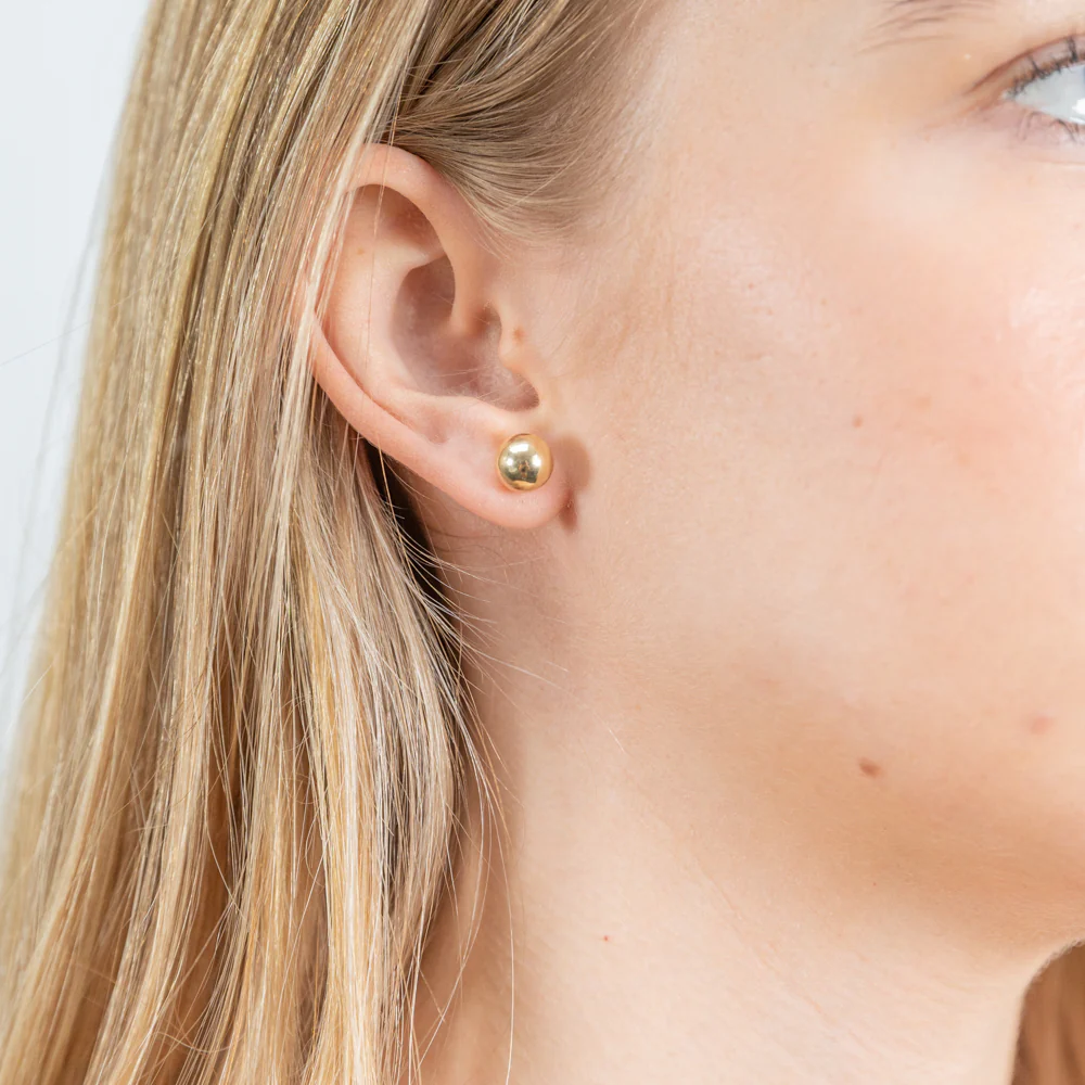 9ct Yellow Gold Ball 8mm Stud Earrings - Image 2