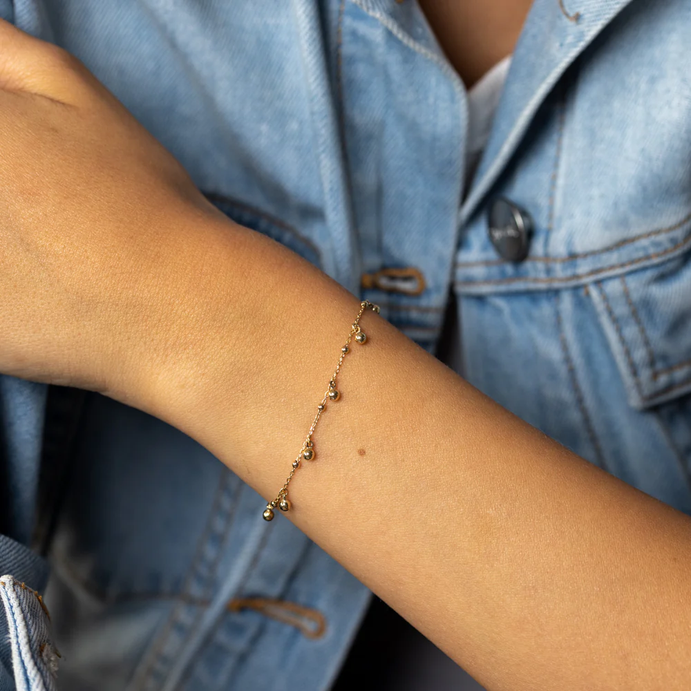 9ct Yellow Gold Ball Chain Bracelet - Image 3