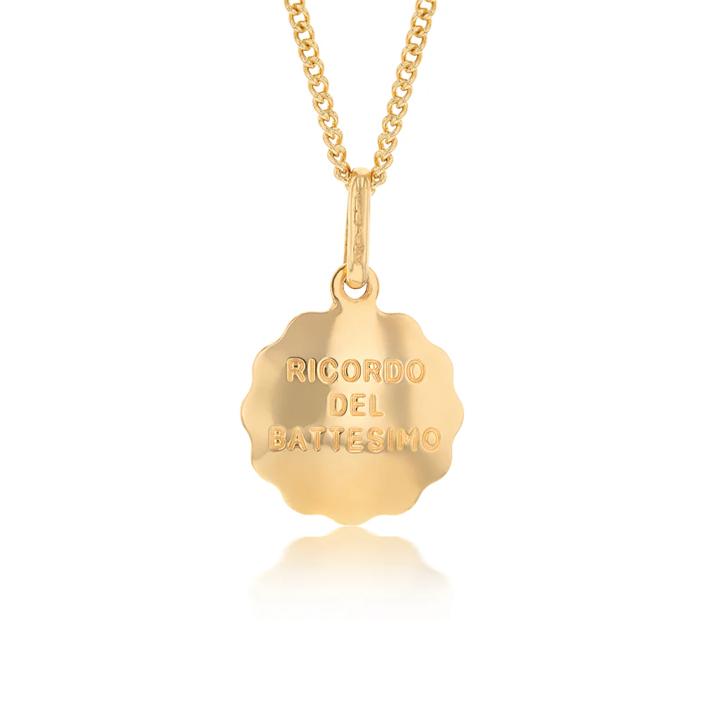 9ct Yellow Gold Baptism Medallion 12mm Pendant - Image 2