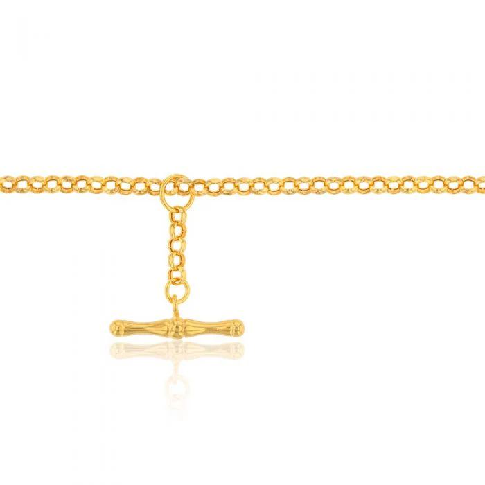 9ct Yellow Gold Belcher T Bar Clasp Chain - Image 2
