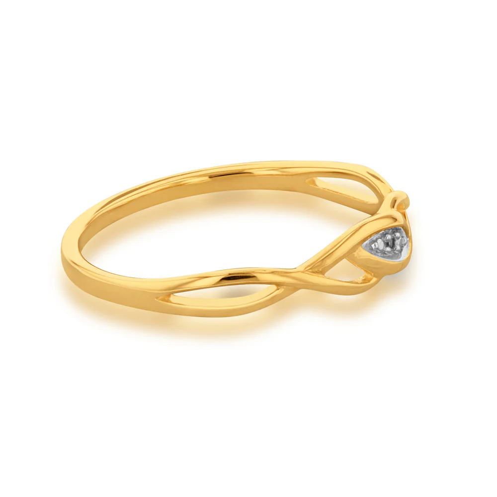 9ct Yellow Gold Brilliant HJ Colour Diamond Ring - Image 2