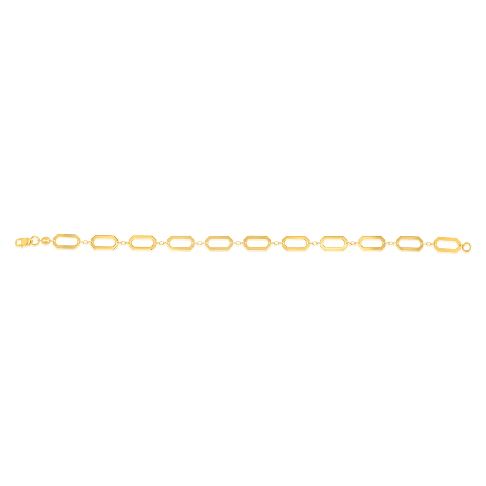 9ct Yellow Gold Cheval Link Bracelet - Image 2