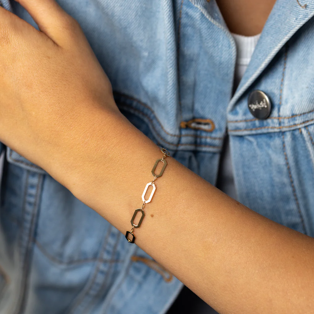 9ct Yellow Gold Cheval Link Bracelet - Image 3