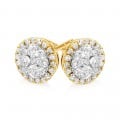 9ct Yellow Gold Cluster 1/2 Carat Diamond Stud Earrings - Image 2