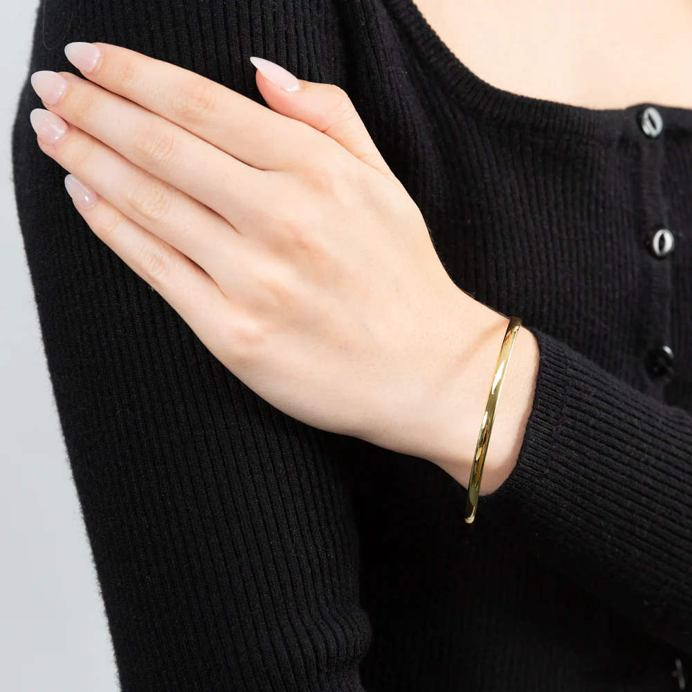 9ct Yellow Gold Comfort 3.8 x 70mm Bangle - Image 2