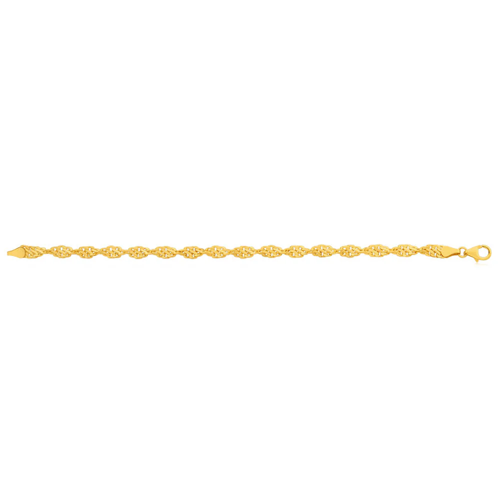 9ct Yellow Gold Copper Filled 19cm Singapore Bracelet 70Gauge - Image 2