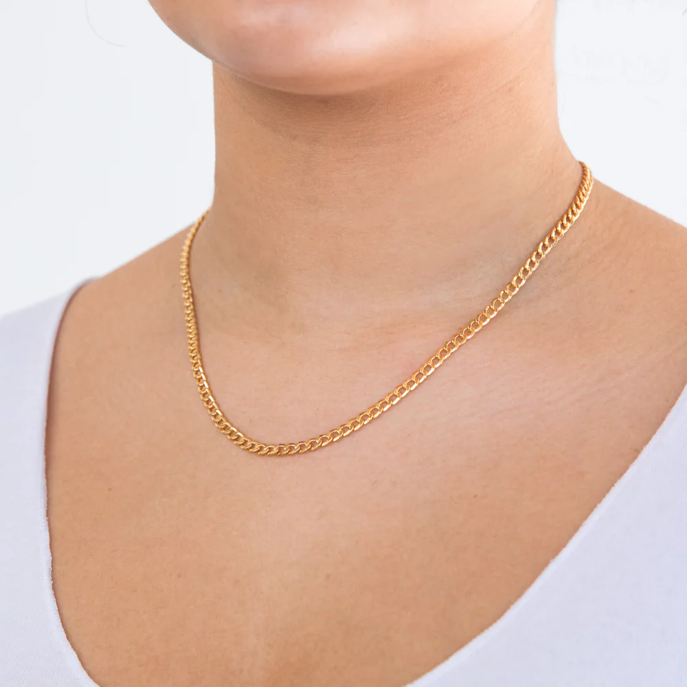 9ct Yellow Gold Copper Filled Curb 100 Gauge Chain in 45cm - Image 3