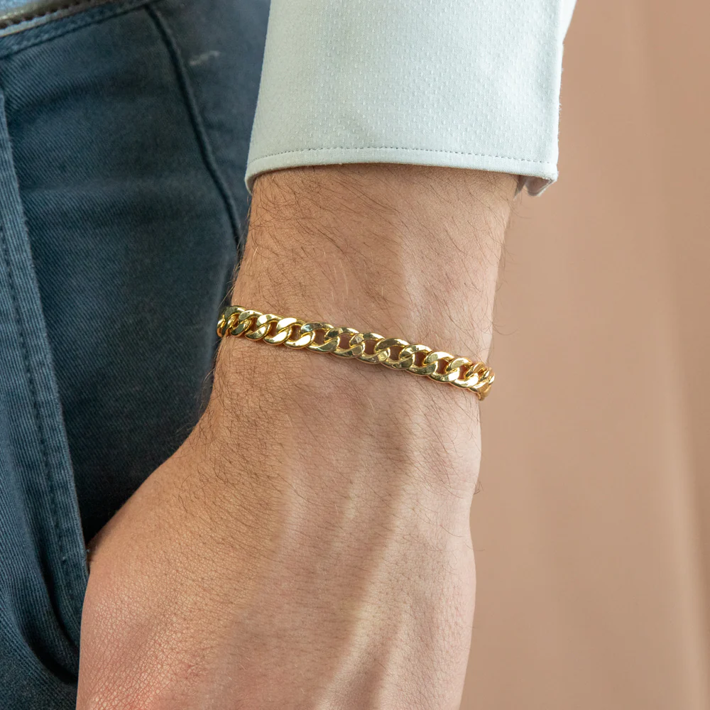 9ct  Yellow Gold Copper Filled Curb 22cm Bracelet 190Gauge - Image 3