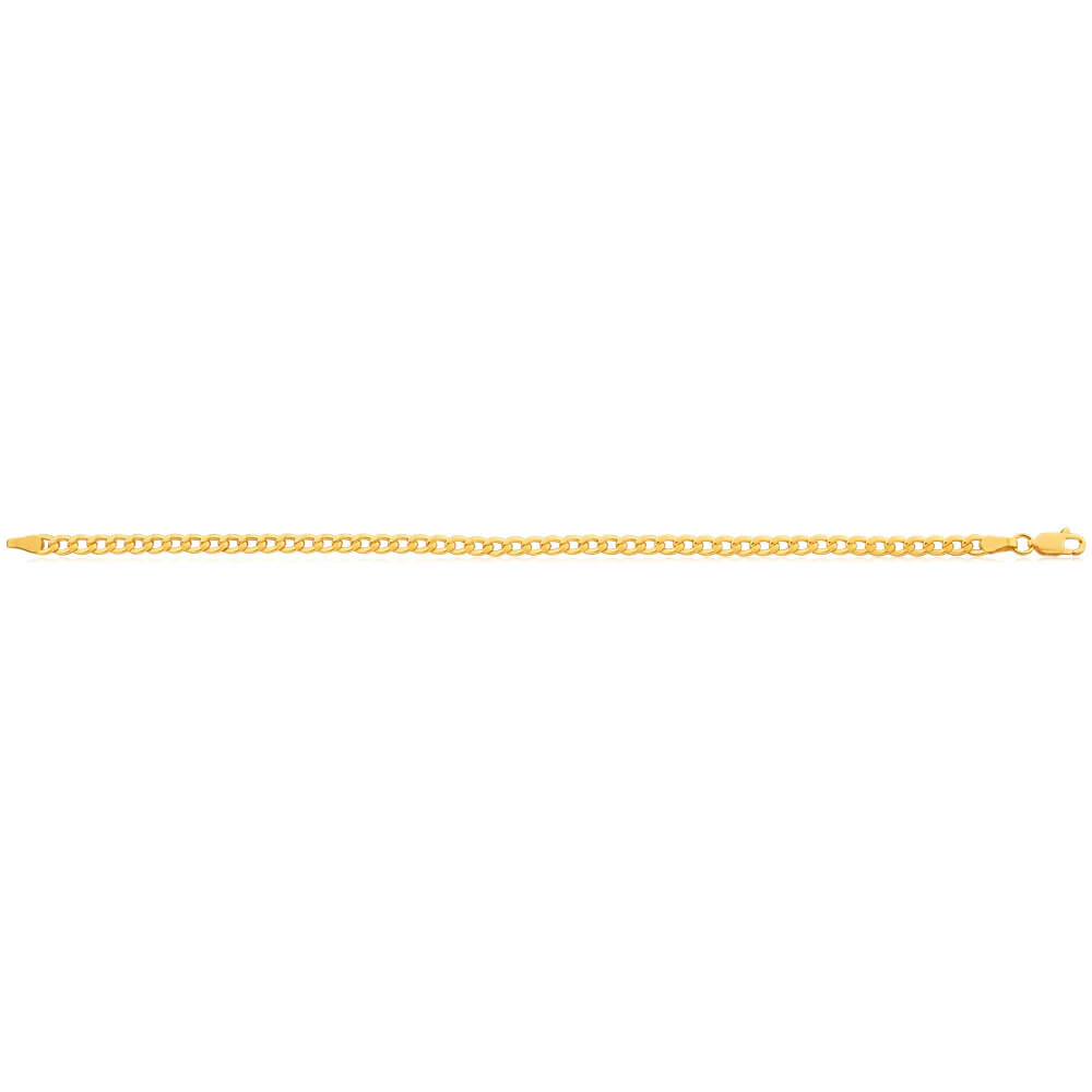 9ct Yellow Gold Copper Filled Curb Bracelet 100Gauge - Image 2