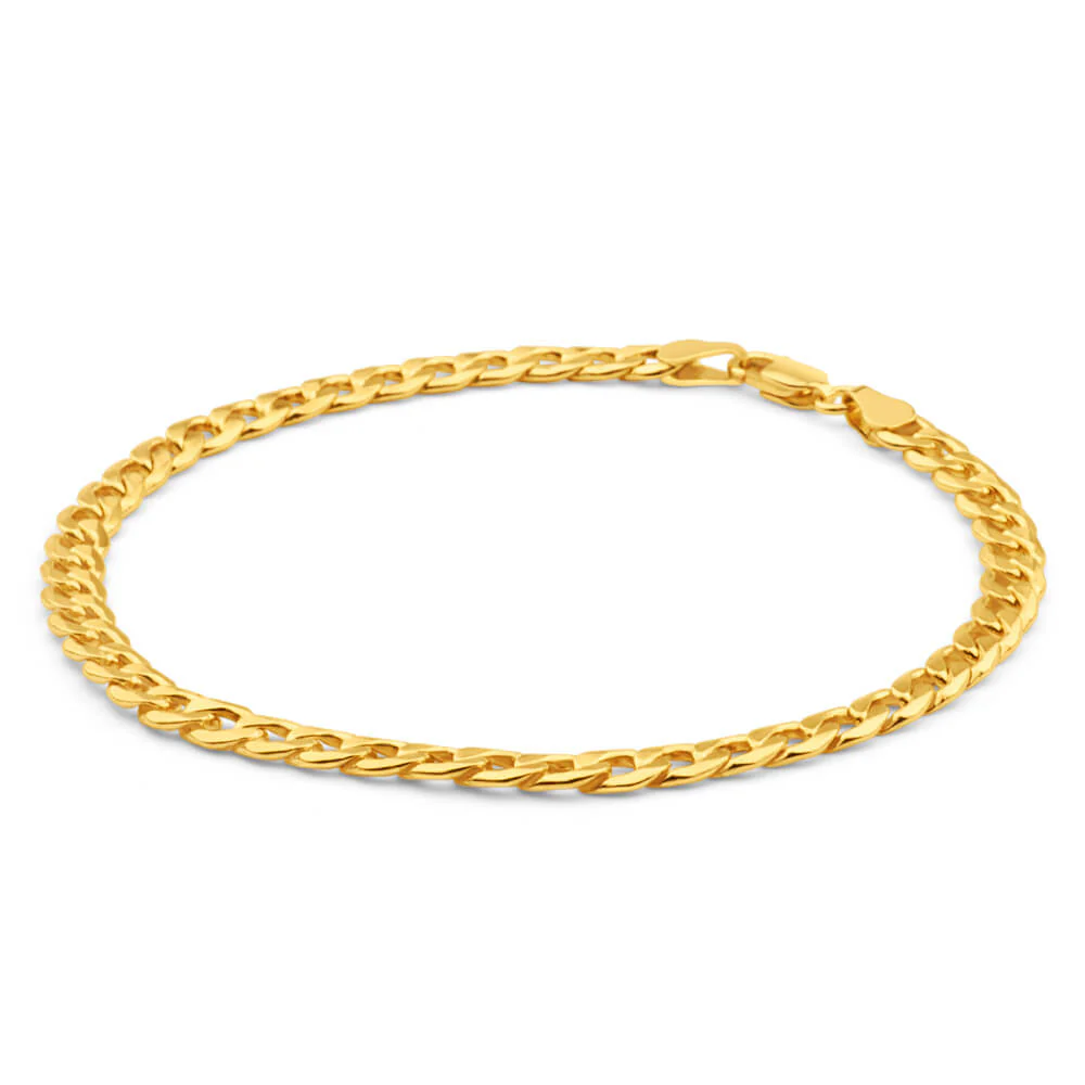 9ct Yellow Gold Copper Filled Curb Bracelet 120Gauge - Image 2
