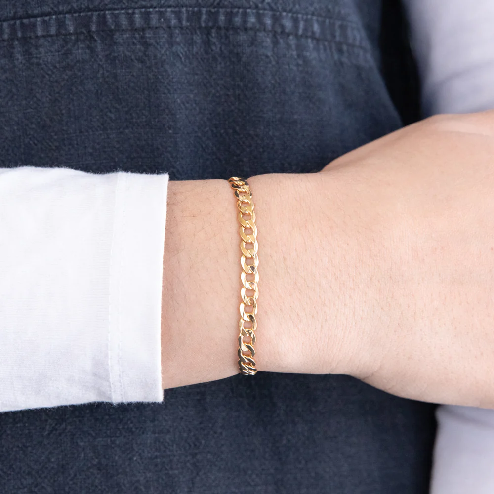 9ct Yellow Gold Copper Filled Curb Bracelet 120Gauge - Image 3