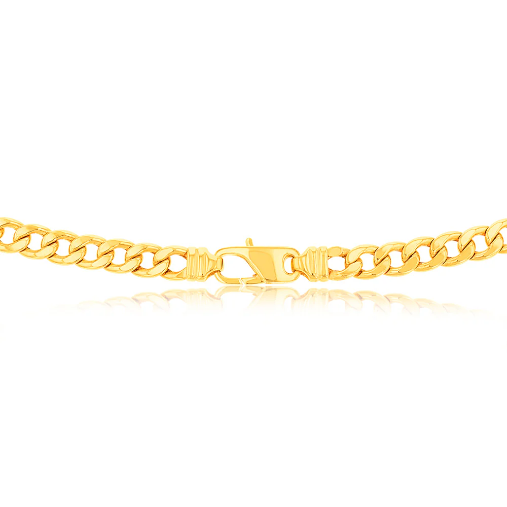 9ct Yellow gold Copper Filled Flat Curb 60cm 190 Gauge Chain - Image 2