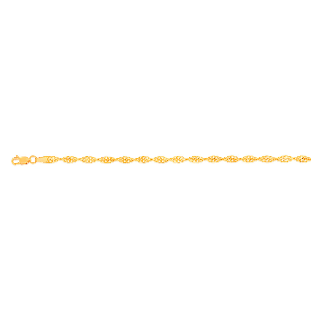 9ct Yellow Gold Copper Filled Singapore Bracelet - Image 2