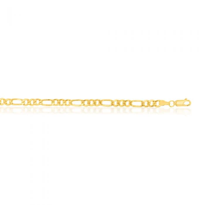 9ct Yellow Gold Copperfilled 19cm Figaro Bracelet 120Gauge - Image 2