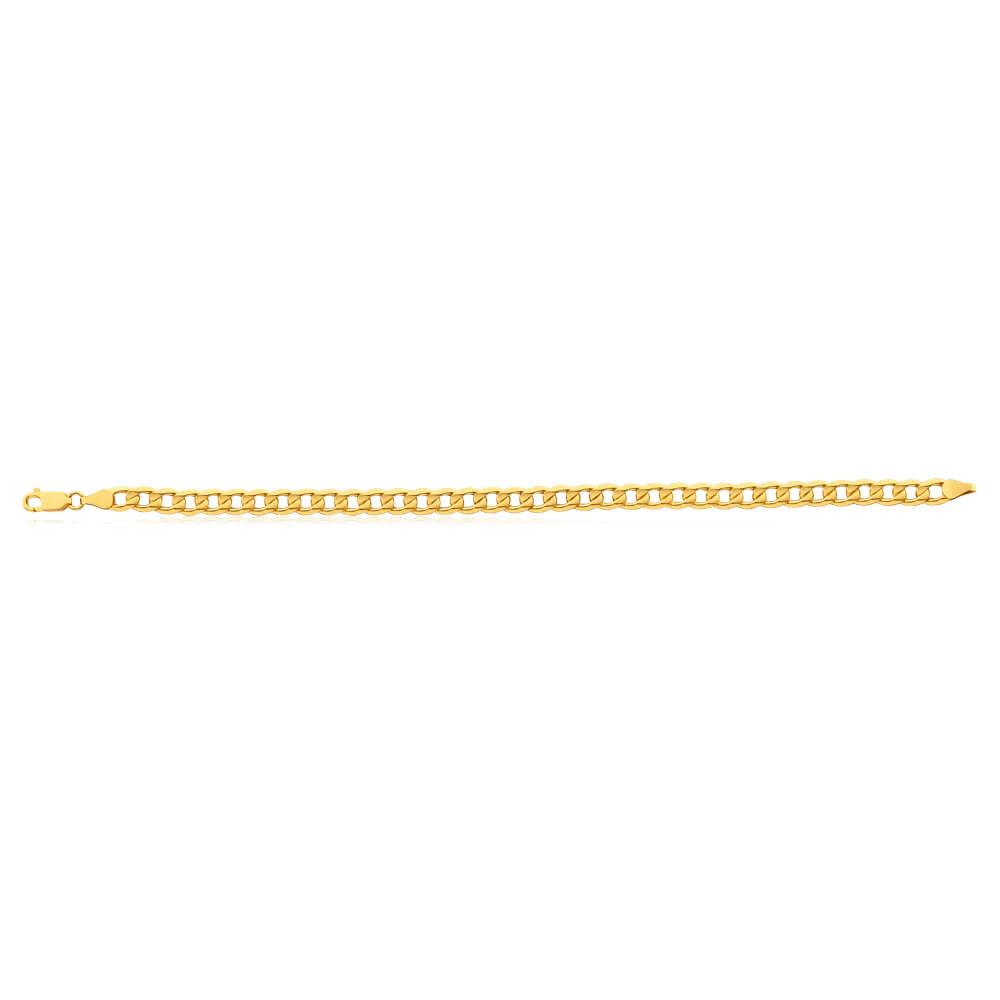 9ct Yellow Gold Copperfilled 21cm Curb Bracelet 150 Gauge - Image 2
