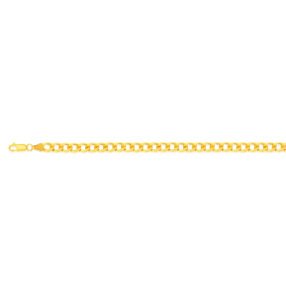 9ct Yellow Gold Copperfilled Curb 150 Gauge 22cm Bracelet - Image 2