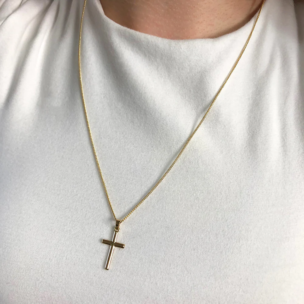 9ct Yellow Gold Cross Pendant - Image 2