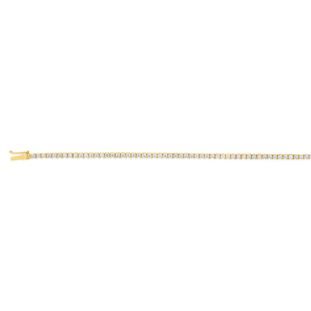 9ct Yellow Gold Cubic Zirconia 19cm Tennis Bracelet - Image 2
