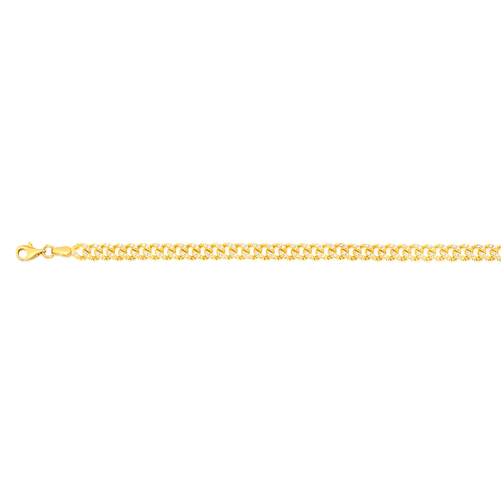 9ct Yellow Gold Cubic Zirconia Chain Bracelet - Image 2