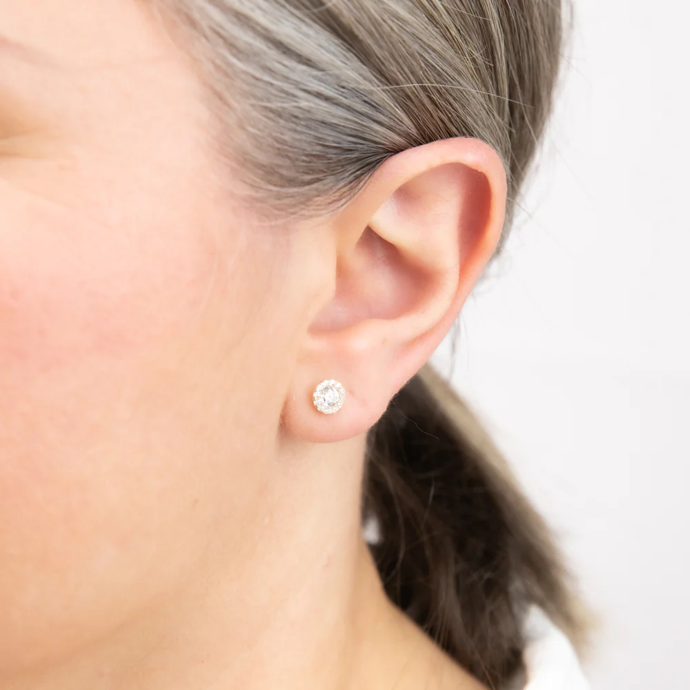 9ct Yellow Gold Cubic Zirconia Studs Earrings - Image 2