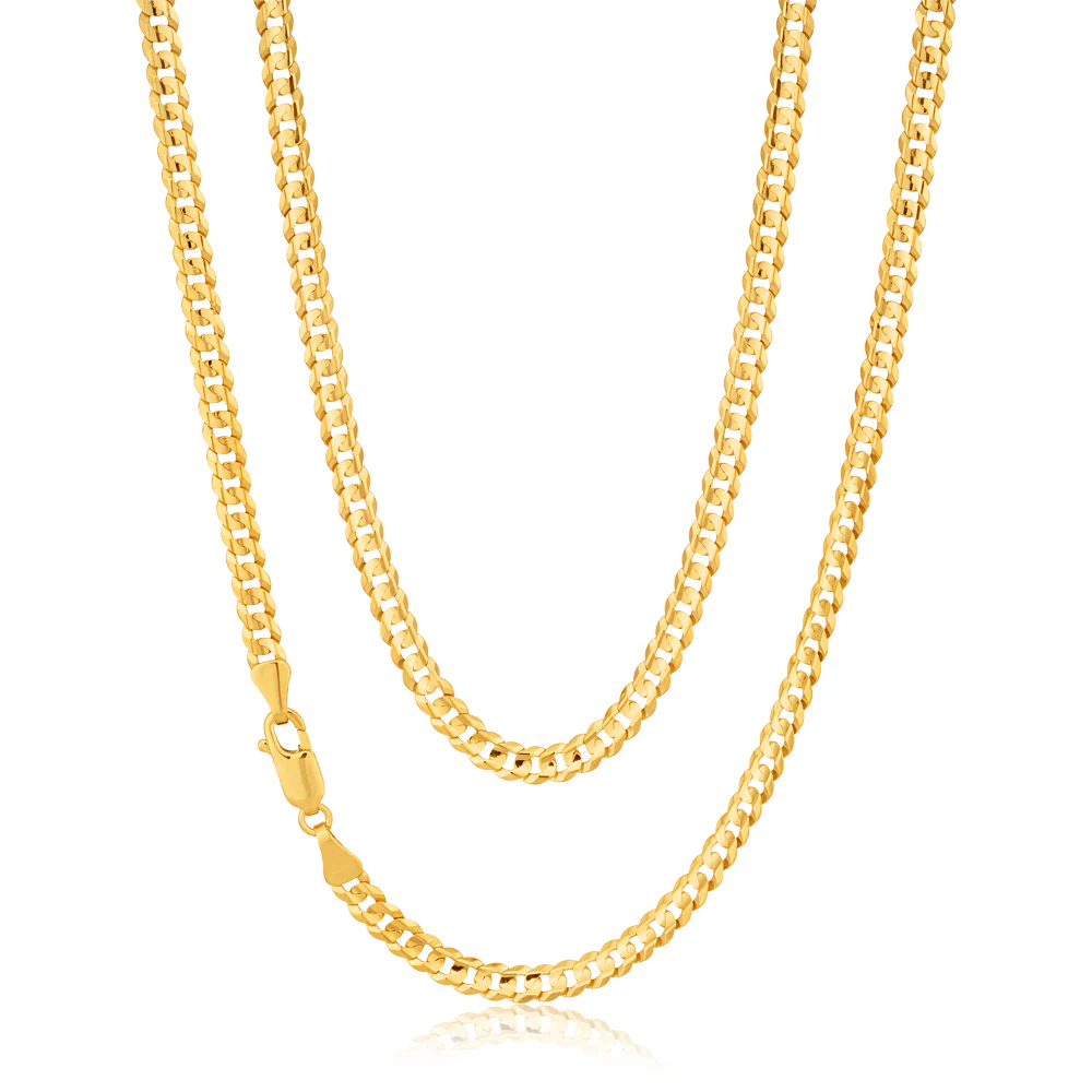 9ct Yellow Gold Curb Chain 50cm 90 Gauge - Image 2