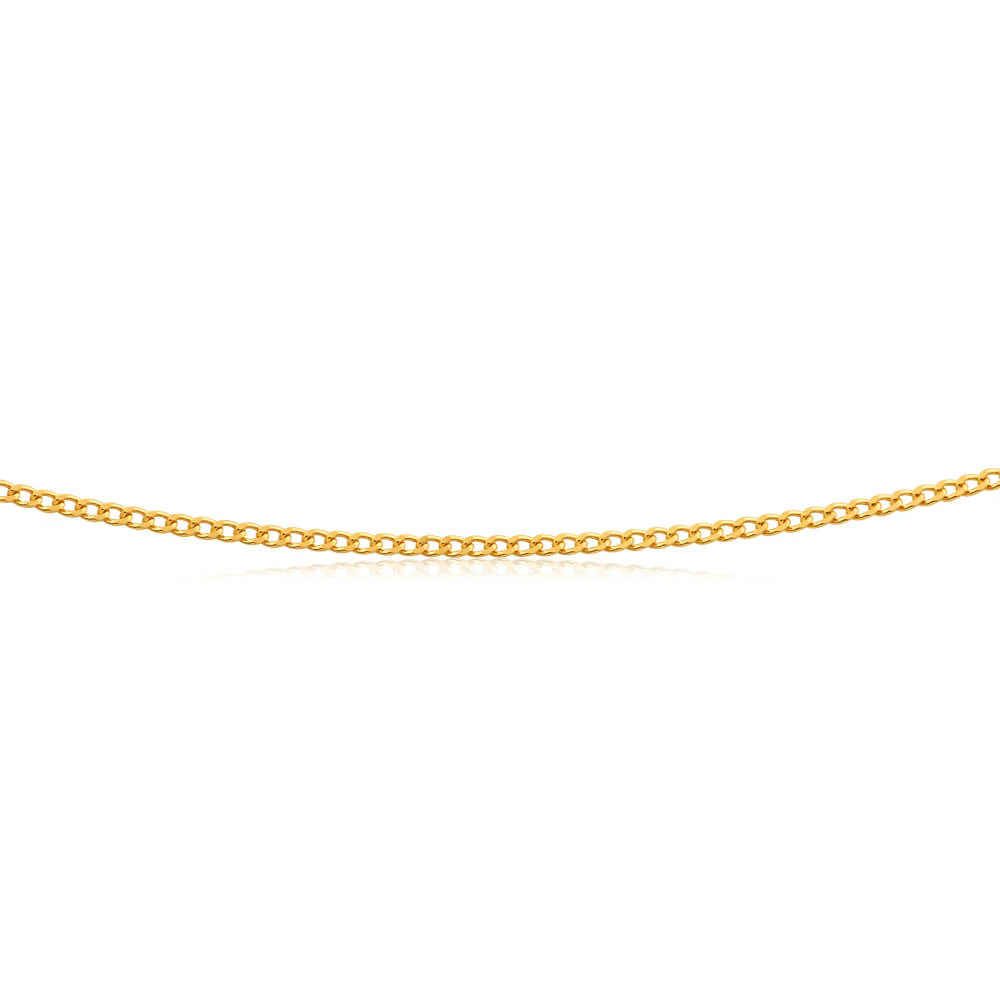 9ct Yellow Gold Curb Chain in 45cm 50 Gauge - Image 2
