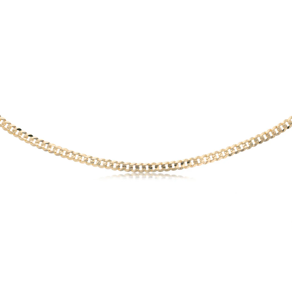 9ct Yellow Gold Curb Concave Lightweight 150 Gauge 55cm Chain - Image 2