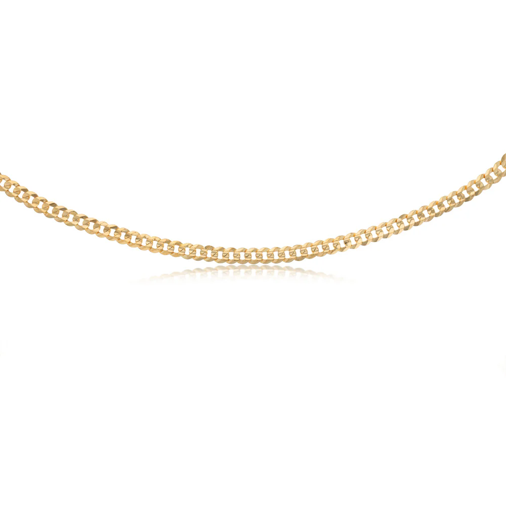 9ct Yellow Gold Curb Concave Lightweight 150 Gauge 60cm Chain - Image 2