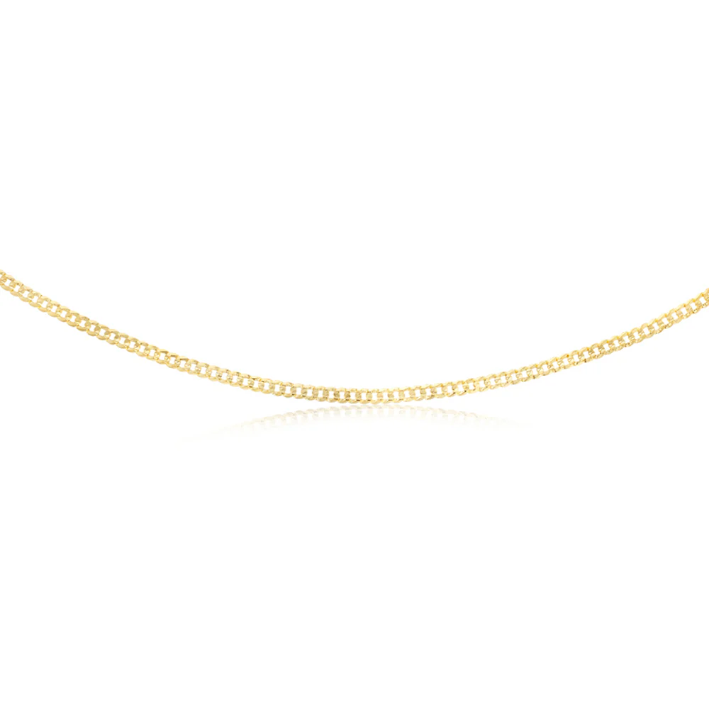 9ct Yellow Gold Curb Concave Lightweight 90 Gauge 50cm Chain - Image 2