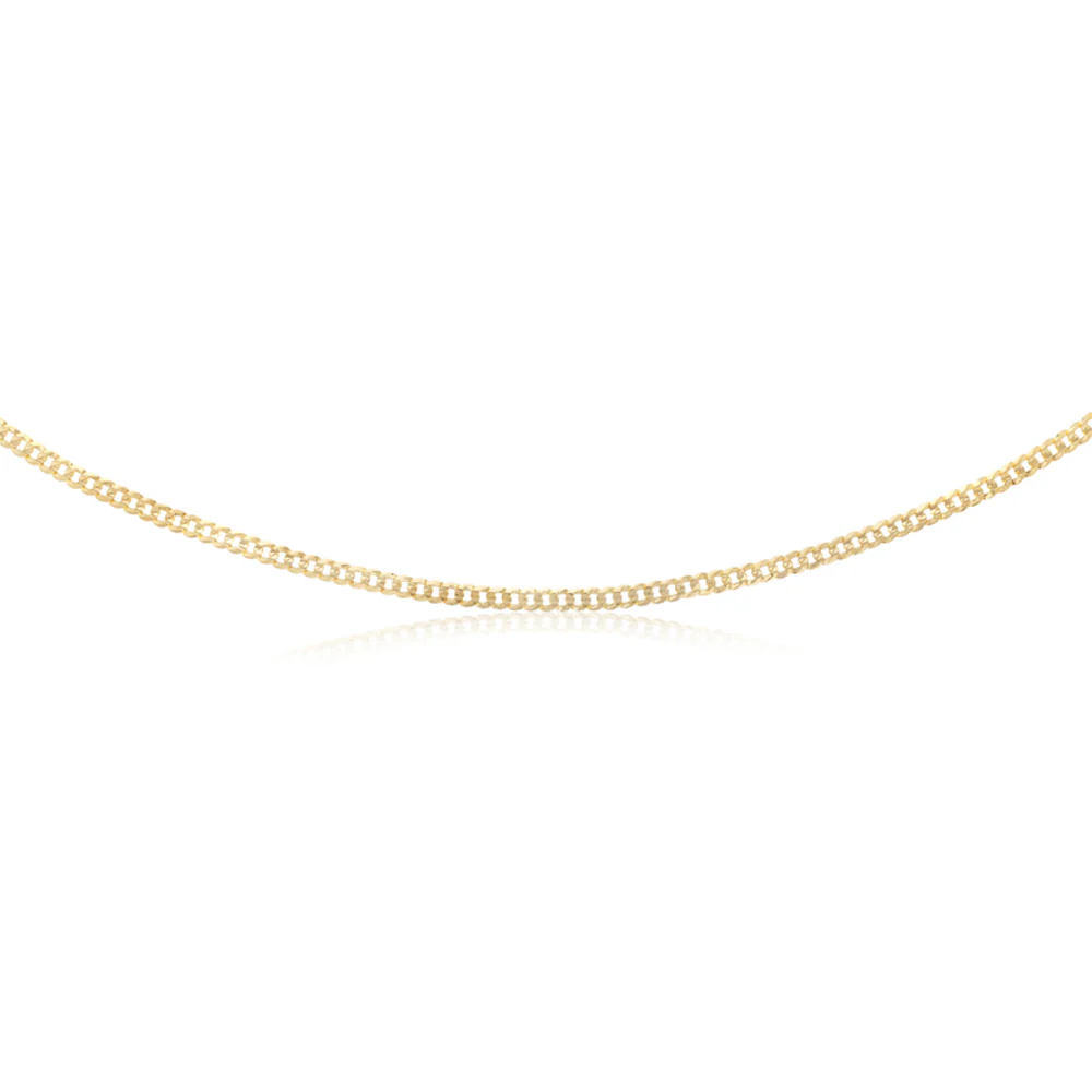 9ct Yellow Gold Curb Concave Lightweight 90 Gauge 55cm Chain - Image 2