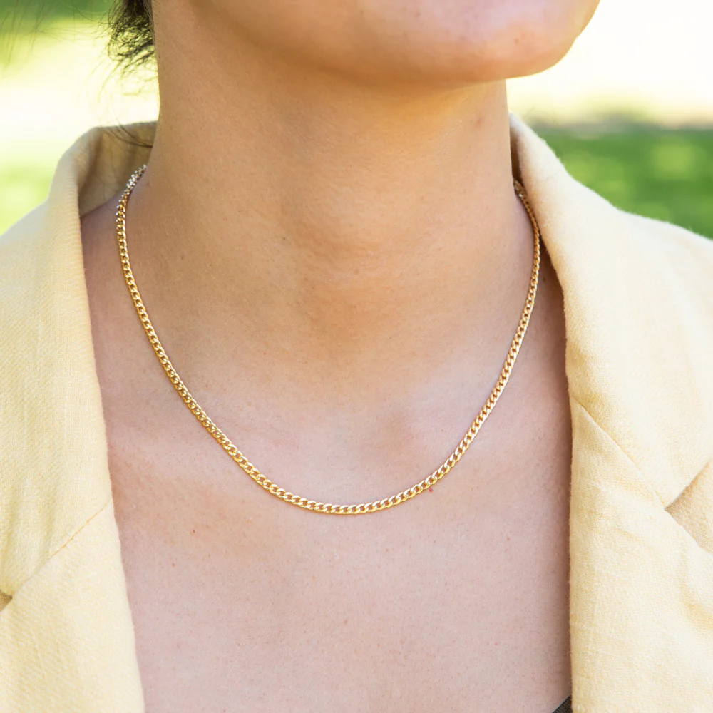 9ct Yellow Gold Curb Hollow 45cm Chain in 80 gauge - Image 3