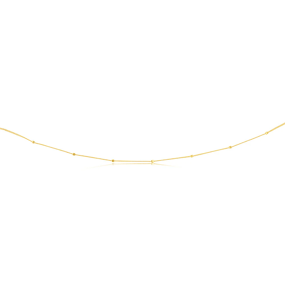 9ct Yellow Gold Curb With Diamond Cut Dices 45cm Chain - Image 2
