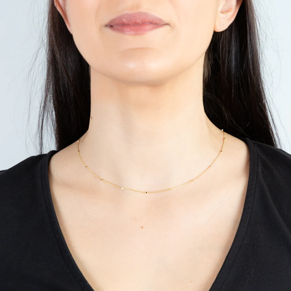 9ct Yellow Gold Curb With Diamond Cut Dices 45cm Chain - Image 3