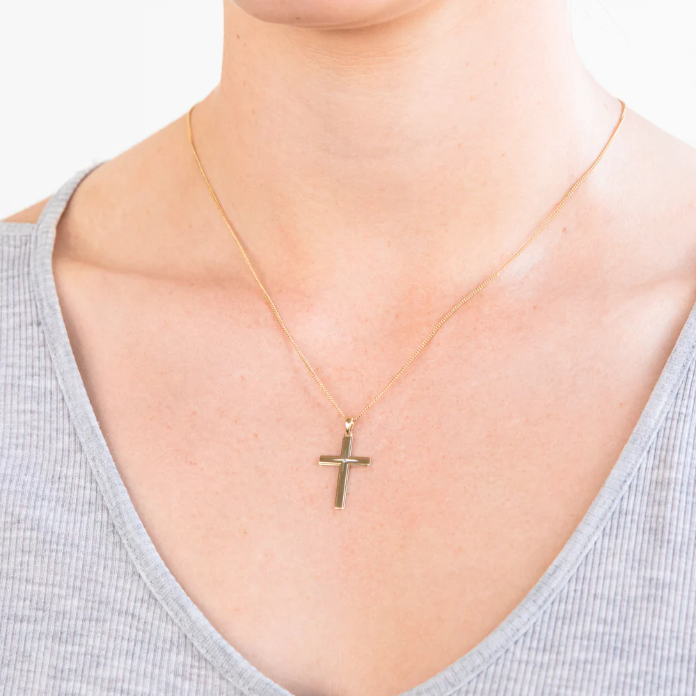 9ct Yellow Gold Diamond Cross Pendant - Image 2